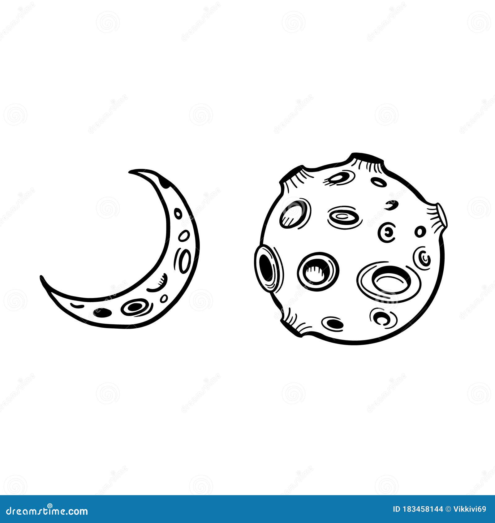 Moon. the Moon and the Crescent. Moon Phases Stock Vector ...