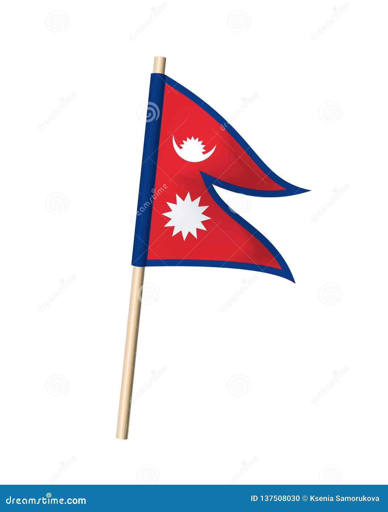 Nepal Flag on White Background Stock Vector - Illustration of color ...