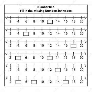 Number Lines 2 To 20 Fill Missing Numbers Activity. Math Chart for ...