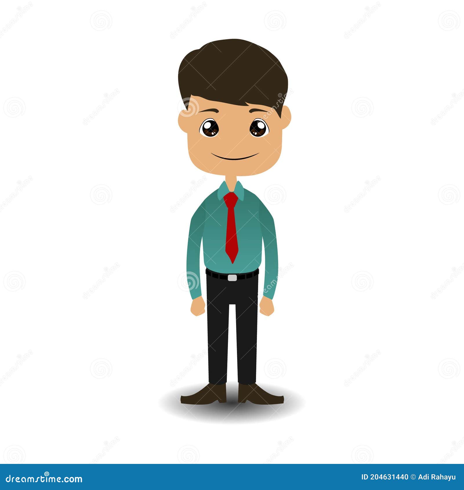 Office Worker Stand and Smile. Stock Vector - Illustration of human ...