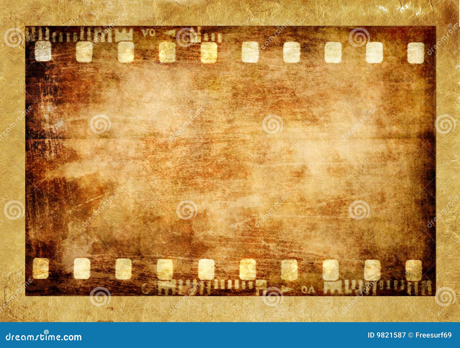 Old film strip stock illustration. Illustration of brown - 9821587