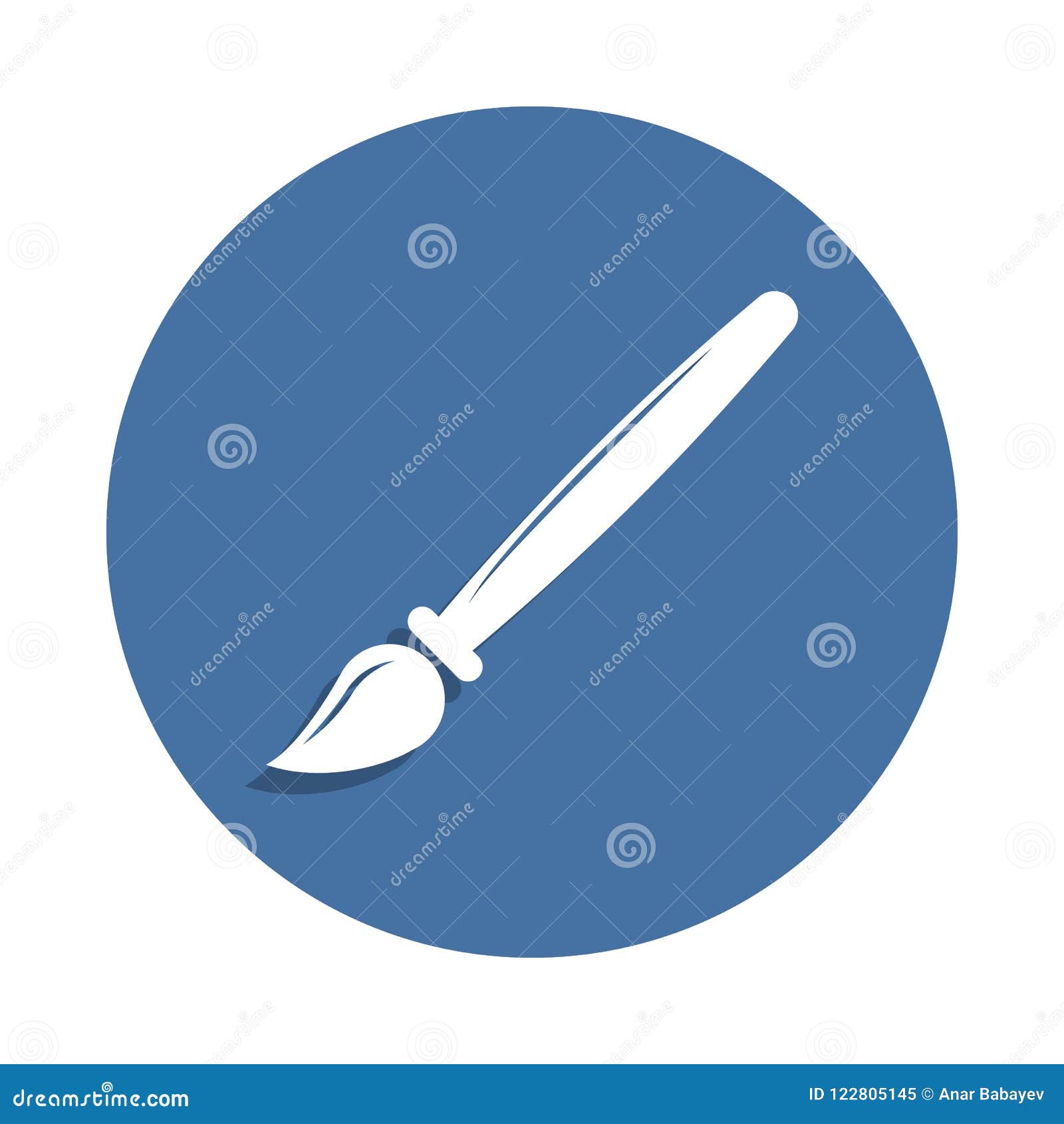 Paint Brush Icon in Badge Style. One of Education Collection Icon Can ...