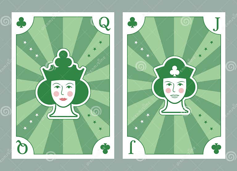 Playing Card Poker Stylized Figures, Vintage Circus Poster Style ...