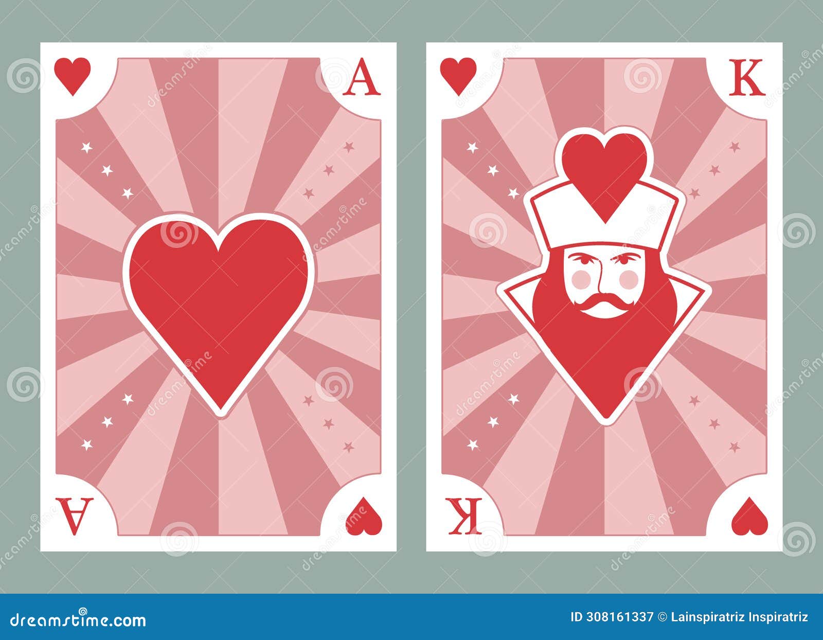 Playing Card Poker Stylized Figures, Vintage Circus Poster Style ...