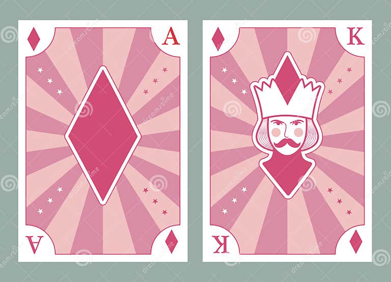 Playing Card Poker Stylized Figures, Vintage Circus Poster Style ...