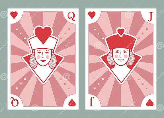 Playing Card Poker Stylized Figures, Vintage Circus Poster Style ...