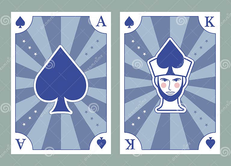 Playing Card Poker Stylized Figures, Vintage Circus Poster Style ...