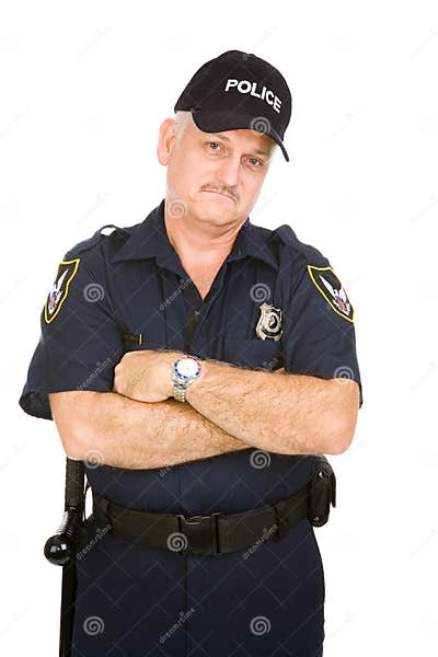 Police Officer Grumpy stock image. Image of folded, person - 5760157