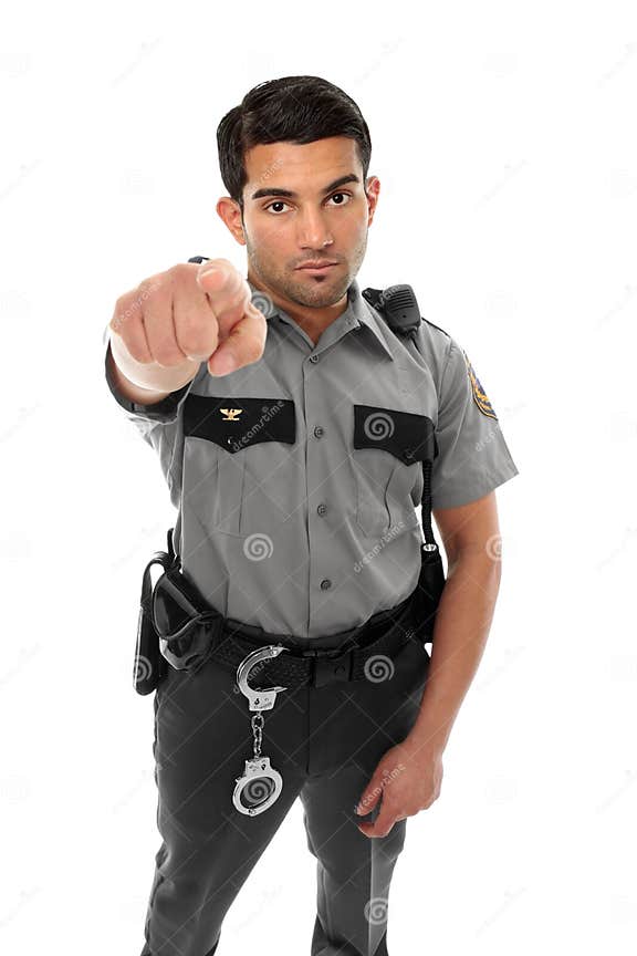 Police Officer or Prison Guard Pointing His Finger Stock Image - Image ...