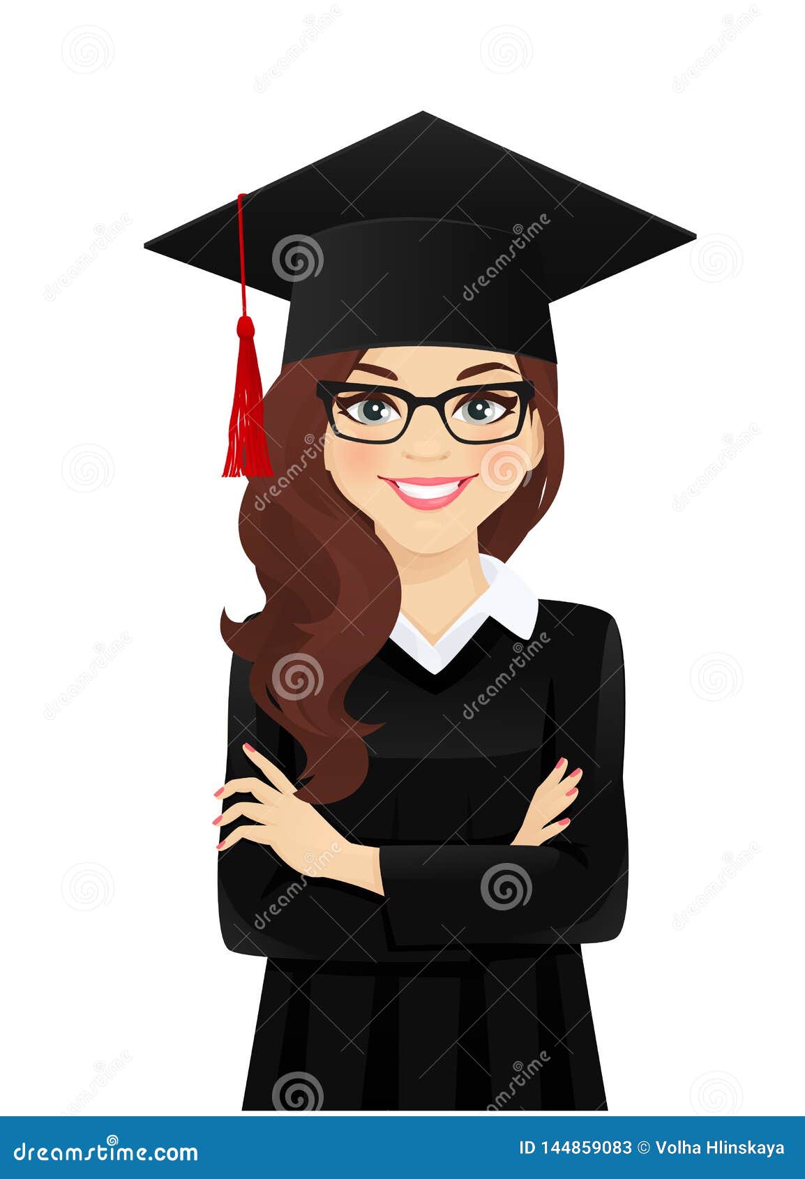 Portrait of student girl stock vector. Illustration of attractive ...