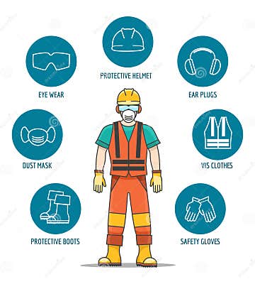 Protective and Safety Equipment Stock Vector - Illustration of glasses ...