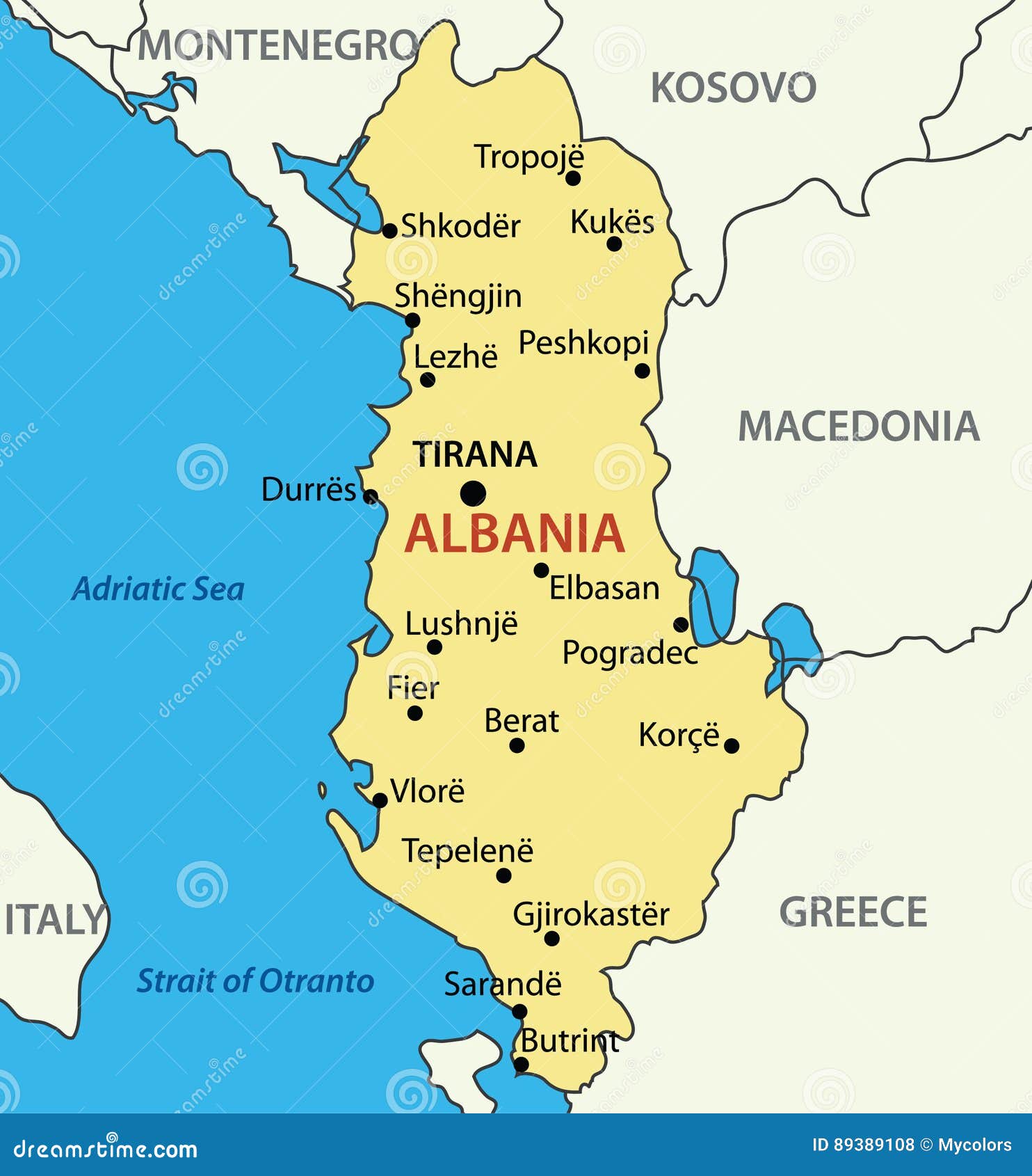 Albania Mapa De Europa Mapa De Europa Mostrando Albania El Sur De | The ...