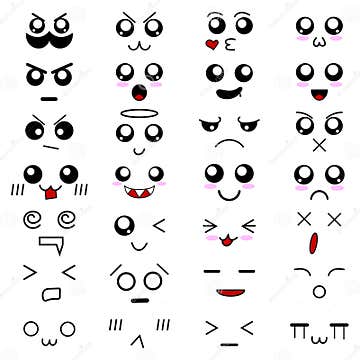 Set of 28 Different Pieces of Doddle Emotions To Create Characters ...