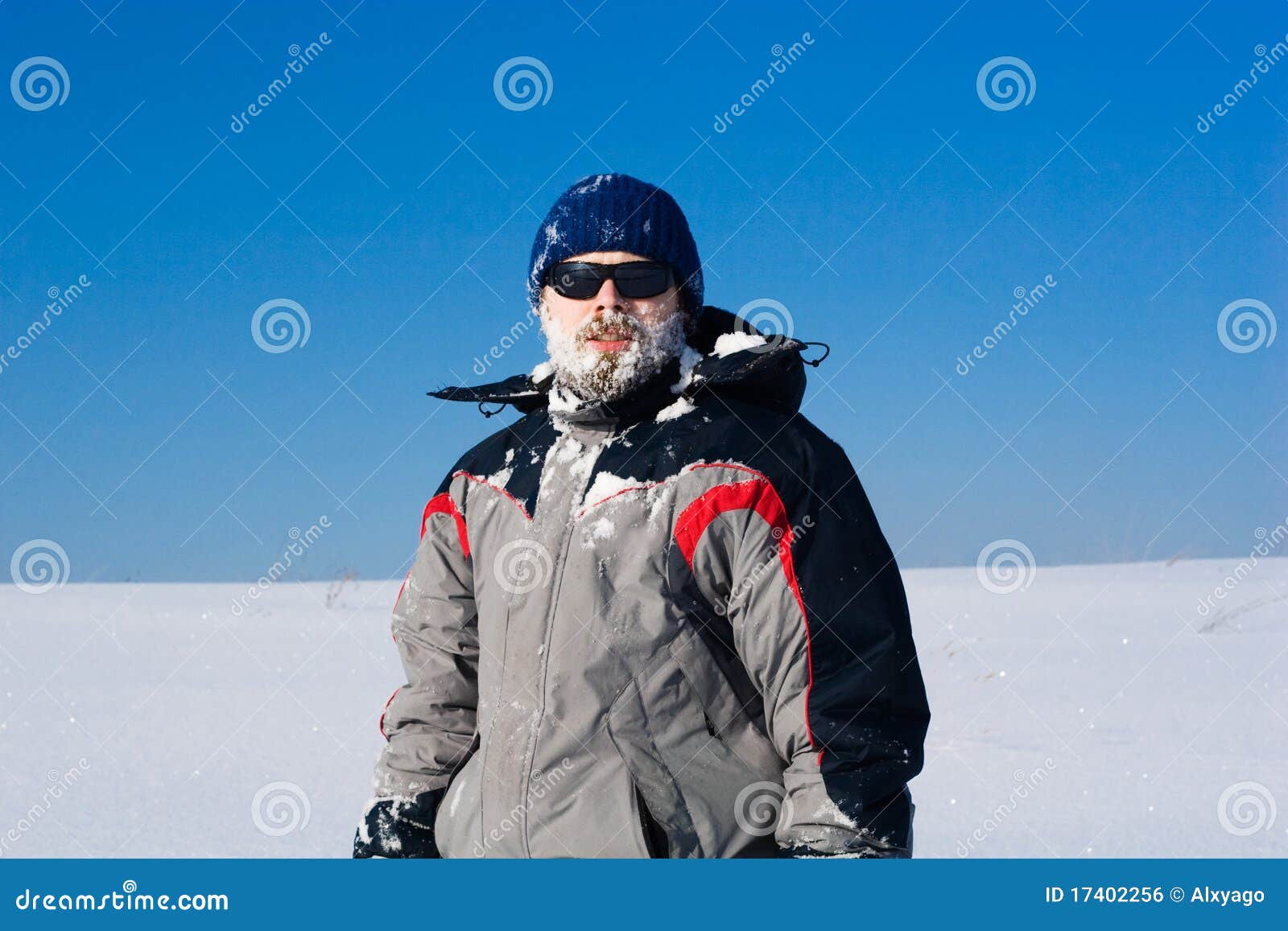 Snow on face stock photo. Image of extreme, field, beard - 17402256