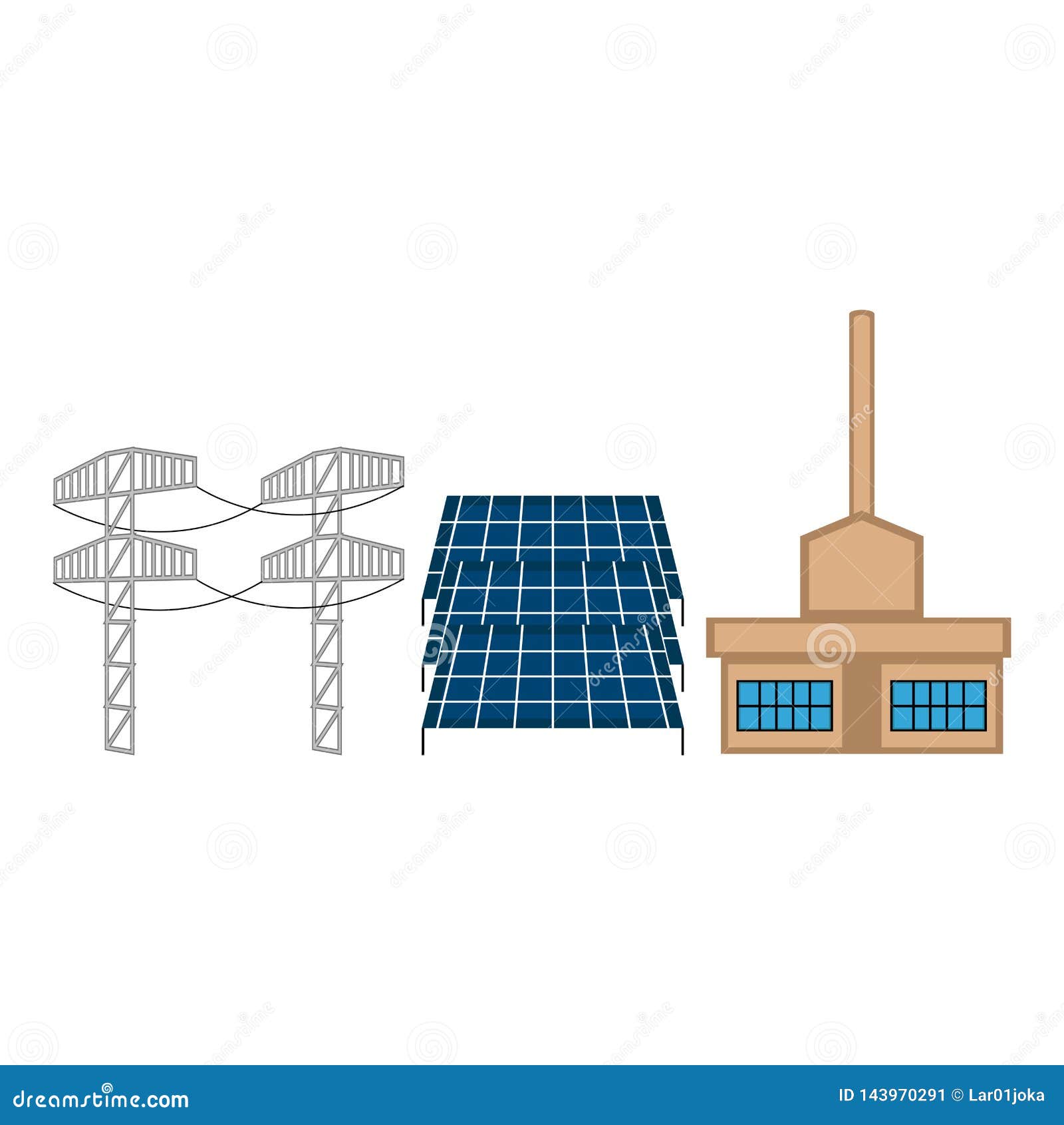 Solar power plant stock vector. Illustration of station - 143970291