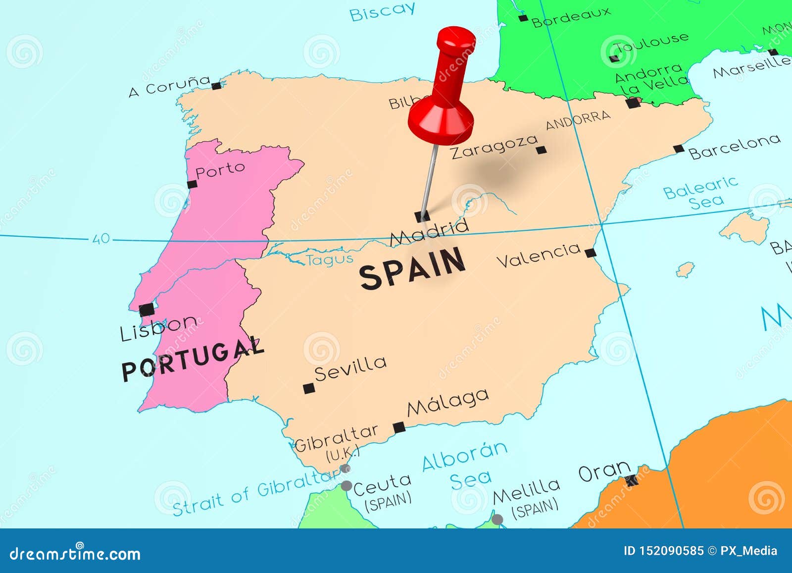 Madrid Spain On World Map