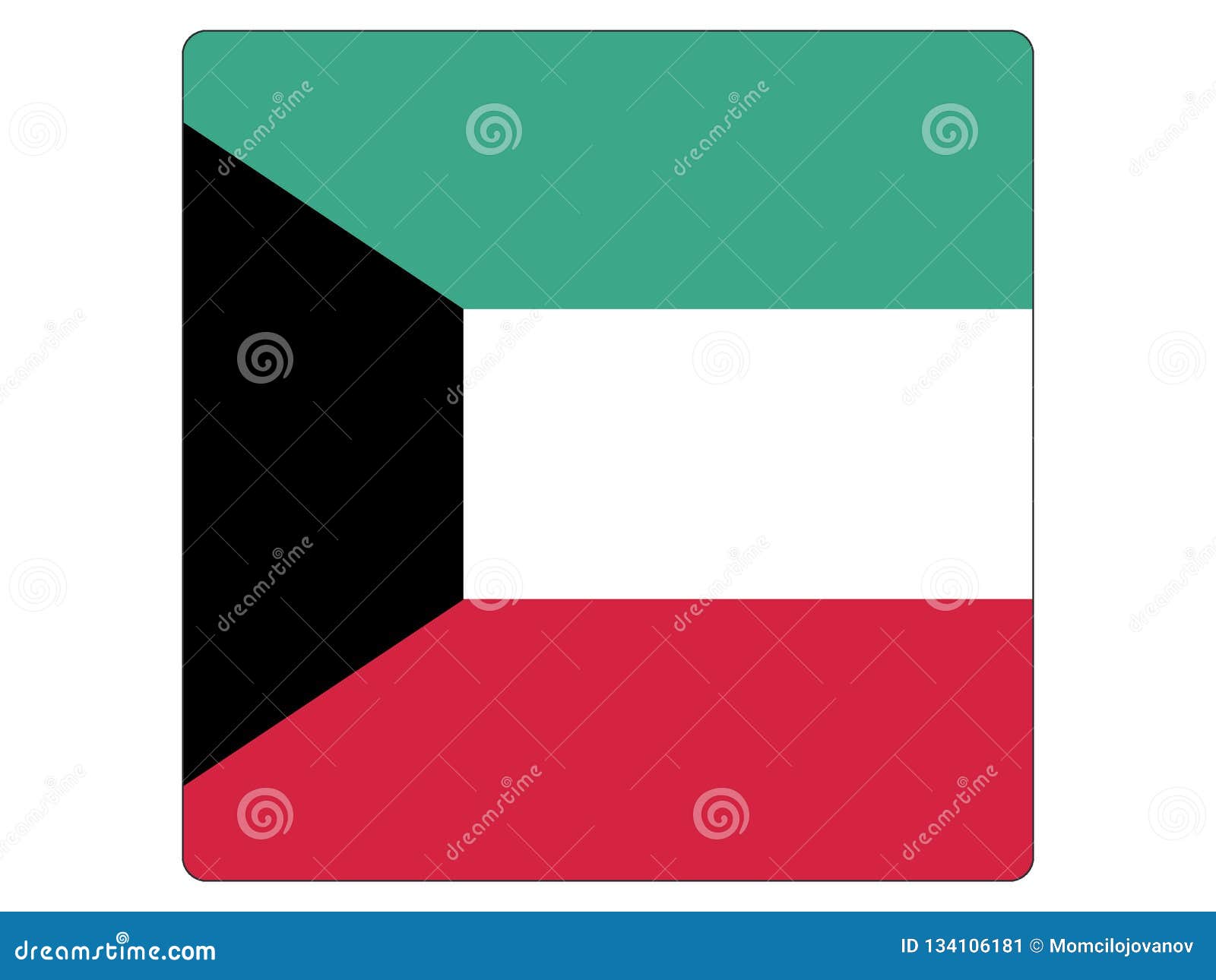 Square Flag of Kuwait stock vector. Illustration of central - 134106181