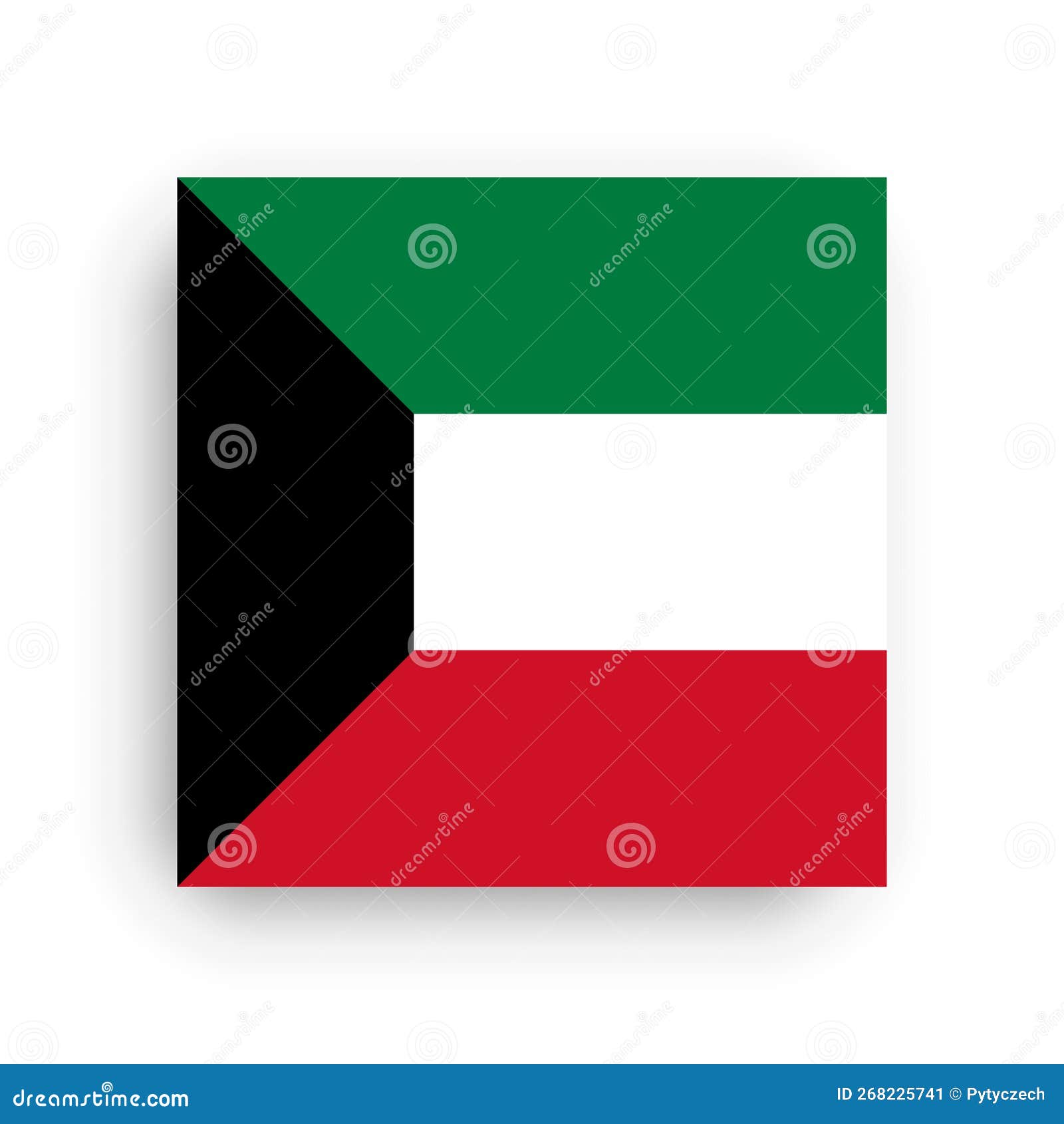 Square Vector Flag of Kuwait Stock Vector - Illustration of dropping ...