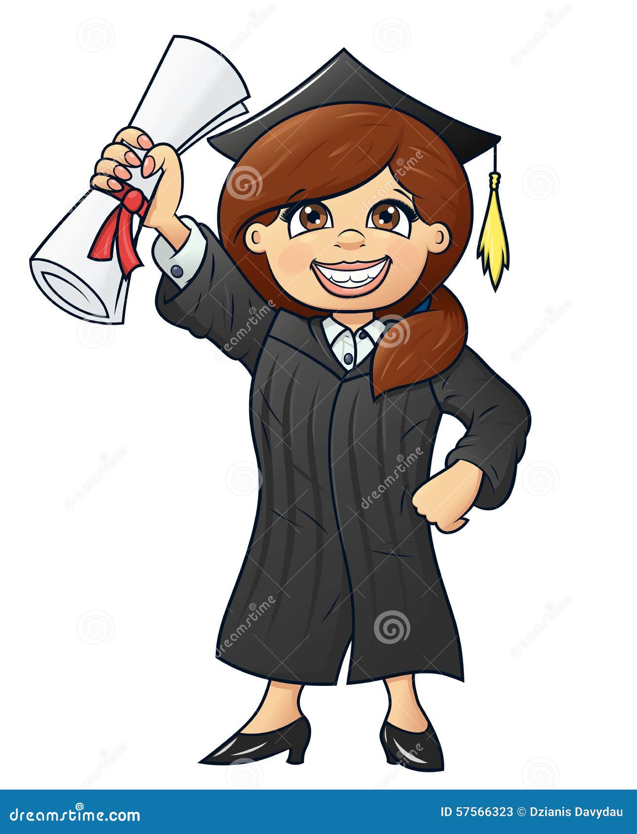 Student Holding Her Diploma 2 Stock Vector - Illustration of holding ...