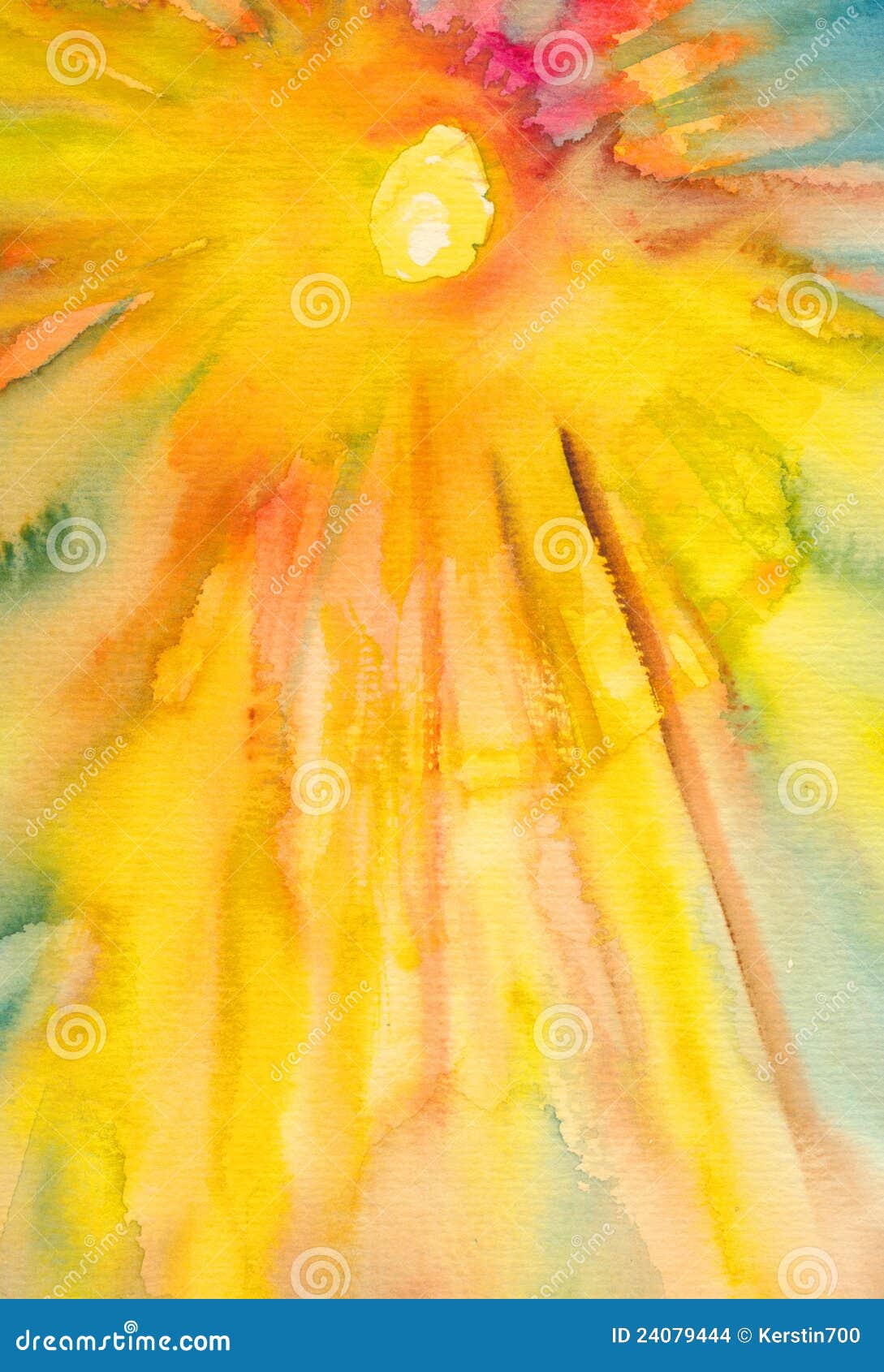 Sun - Watercolor Painting Stock Images - Image: 24079444