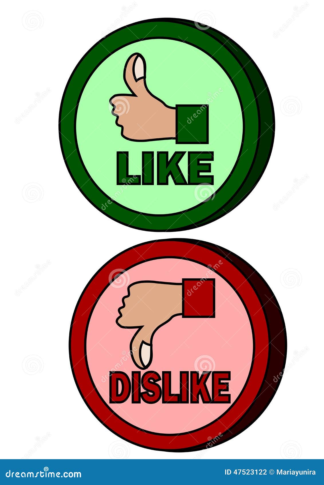 Like And Dislike Symbols Cartoon Vector | CartoonDealer.com #61661685