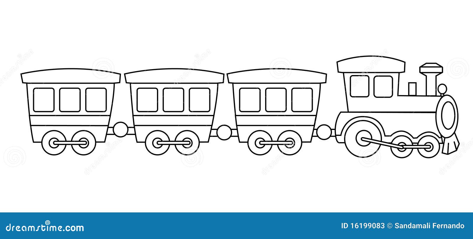 Toy Train Black And White Clipart