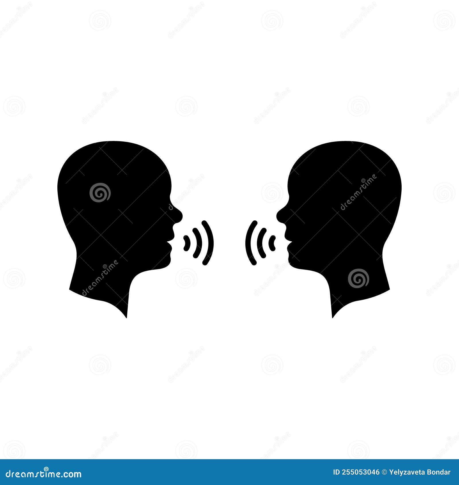 Two People Talking Silhouette