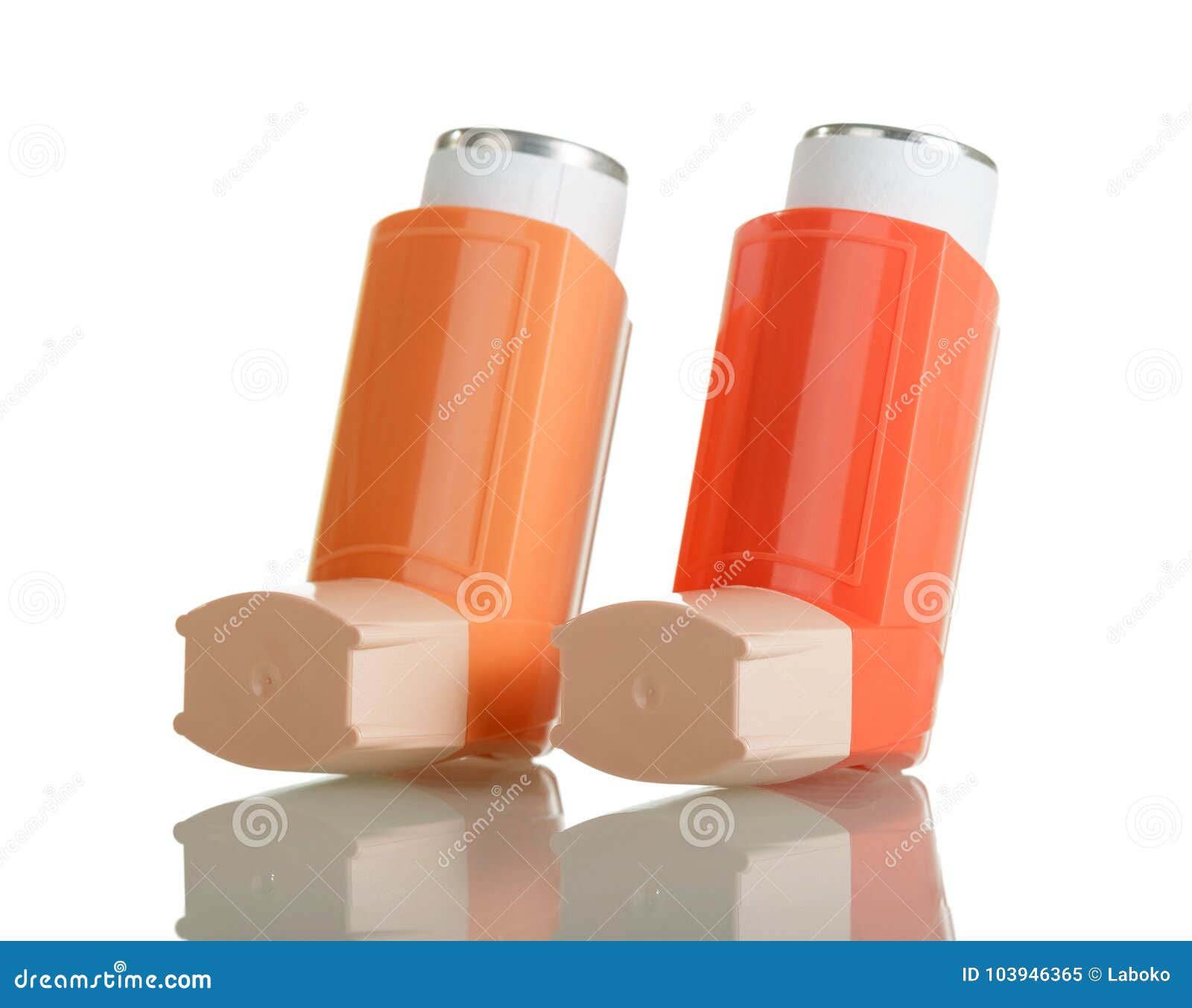 Two Small Pocket Inhaler with Dispenser Isolated on White Stock Image ...