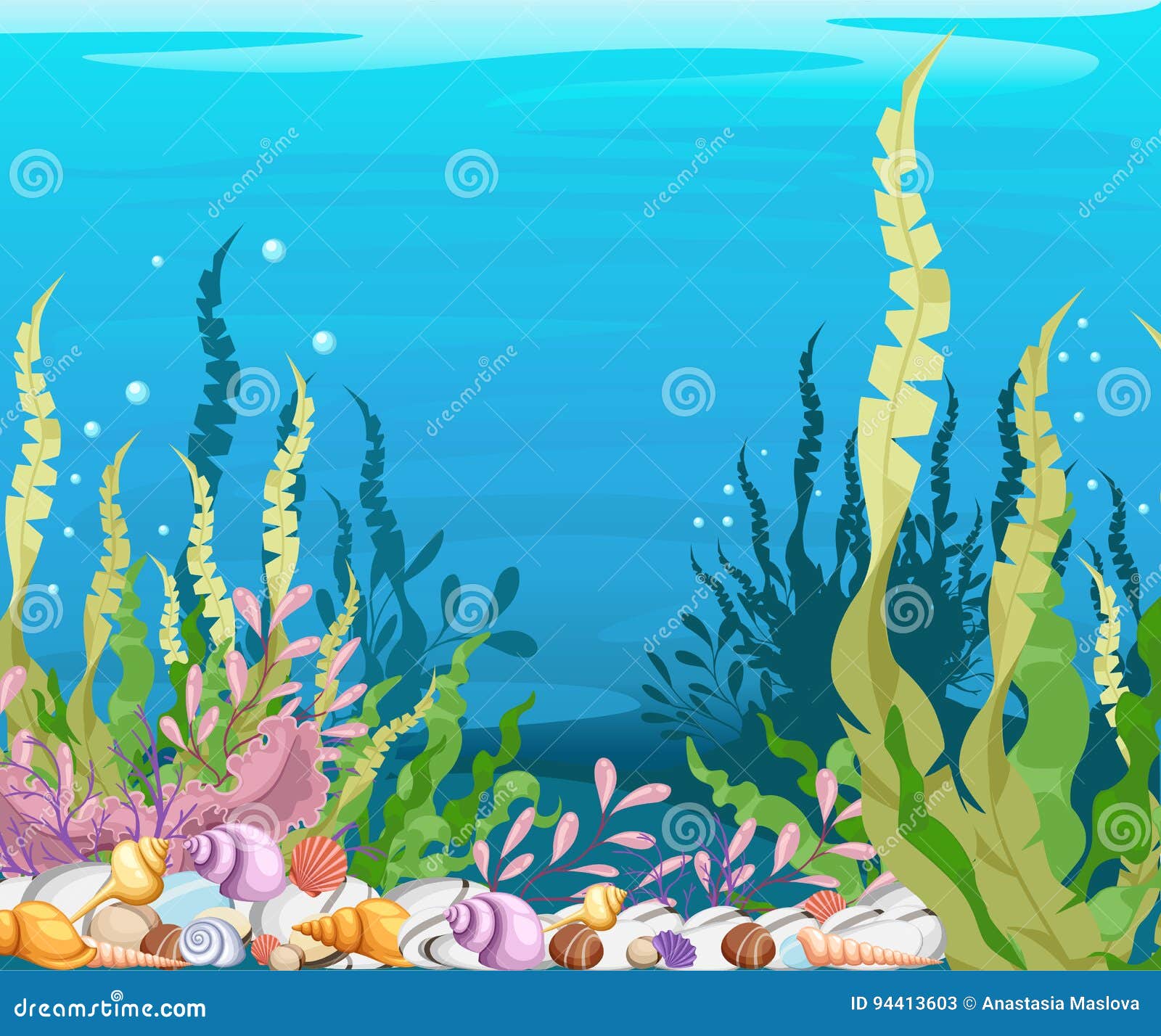 Under the Sea Background Marine Life Landscape - the Ocean and Underwater  World with Different Inhabitants. for Print, Crea Stock Illustration -  Illustration of animal, blue: 94413603