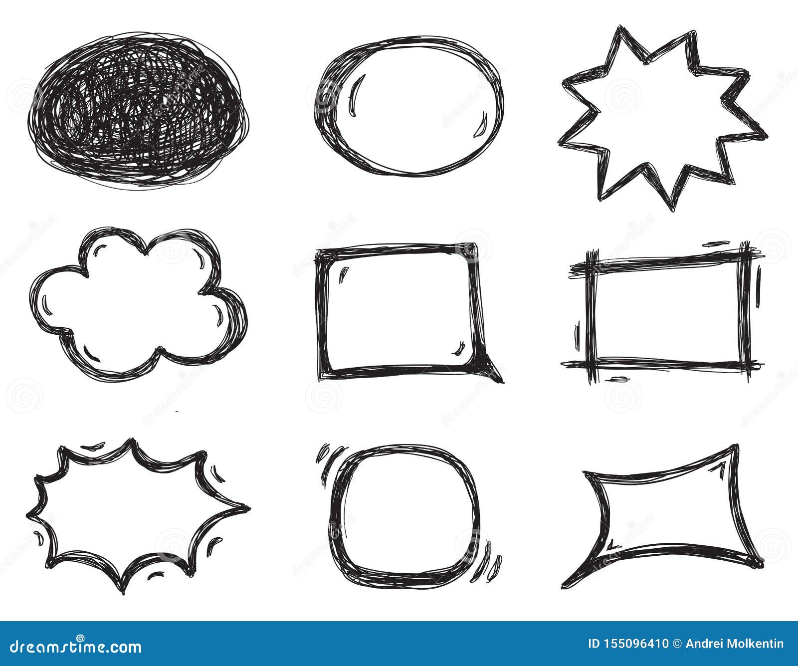 Download Vector Collection Of Speech Bubbles In Comic Sketch Style ...