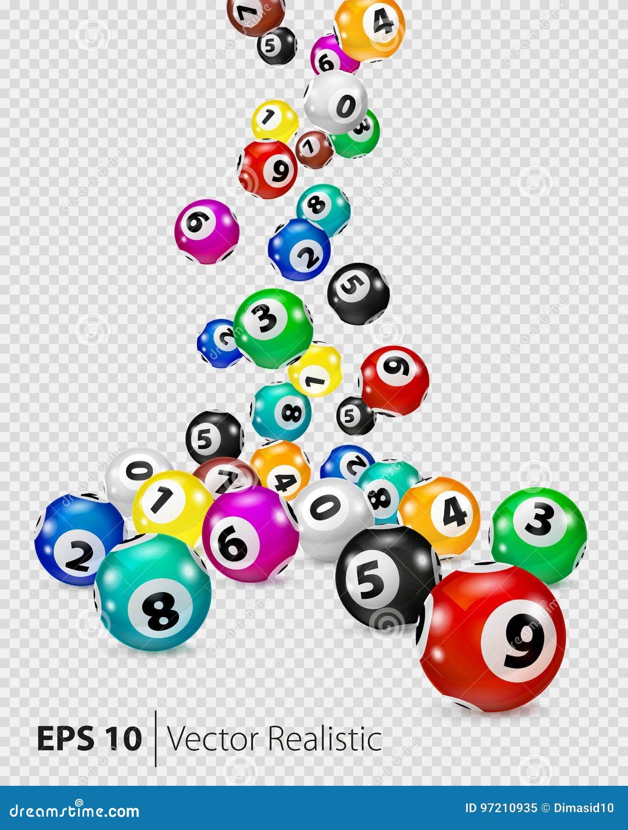 Bingo Balls Icons Realistic Vector Illustration Isolated On White ...