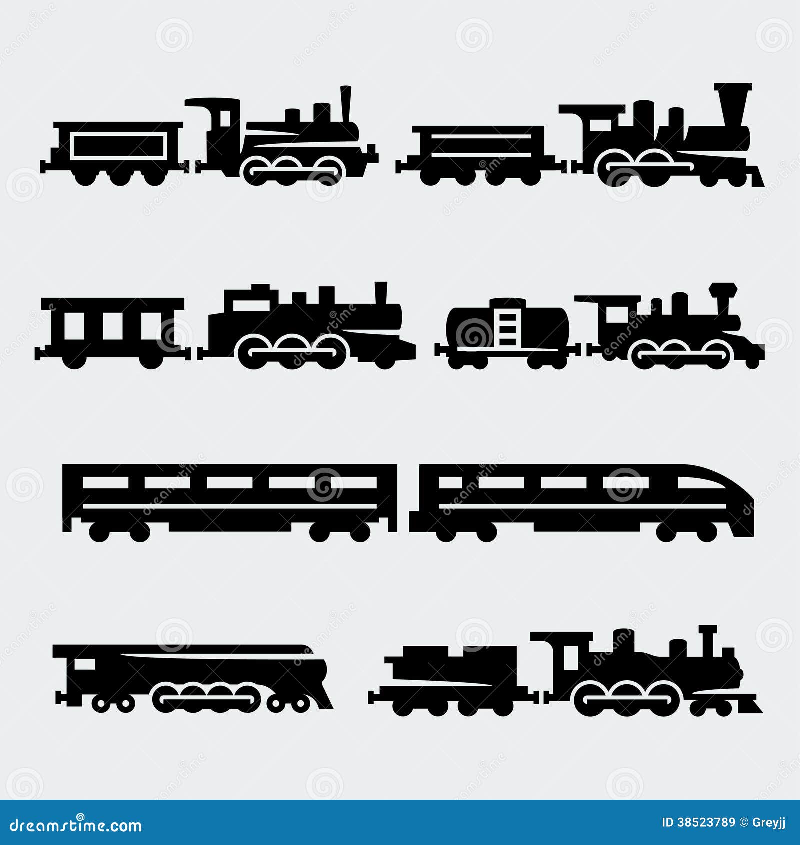 Set Of Vector Trains | CartoonDealer.com #56360254