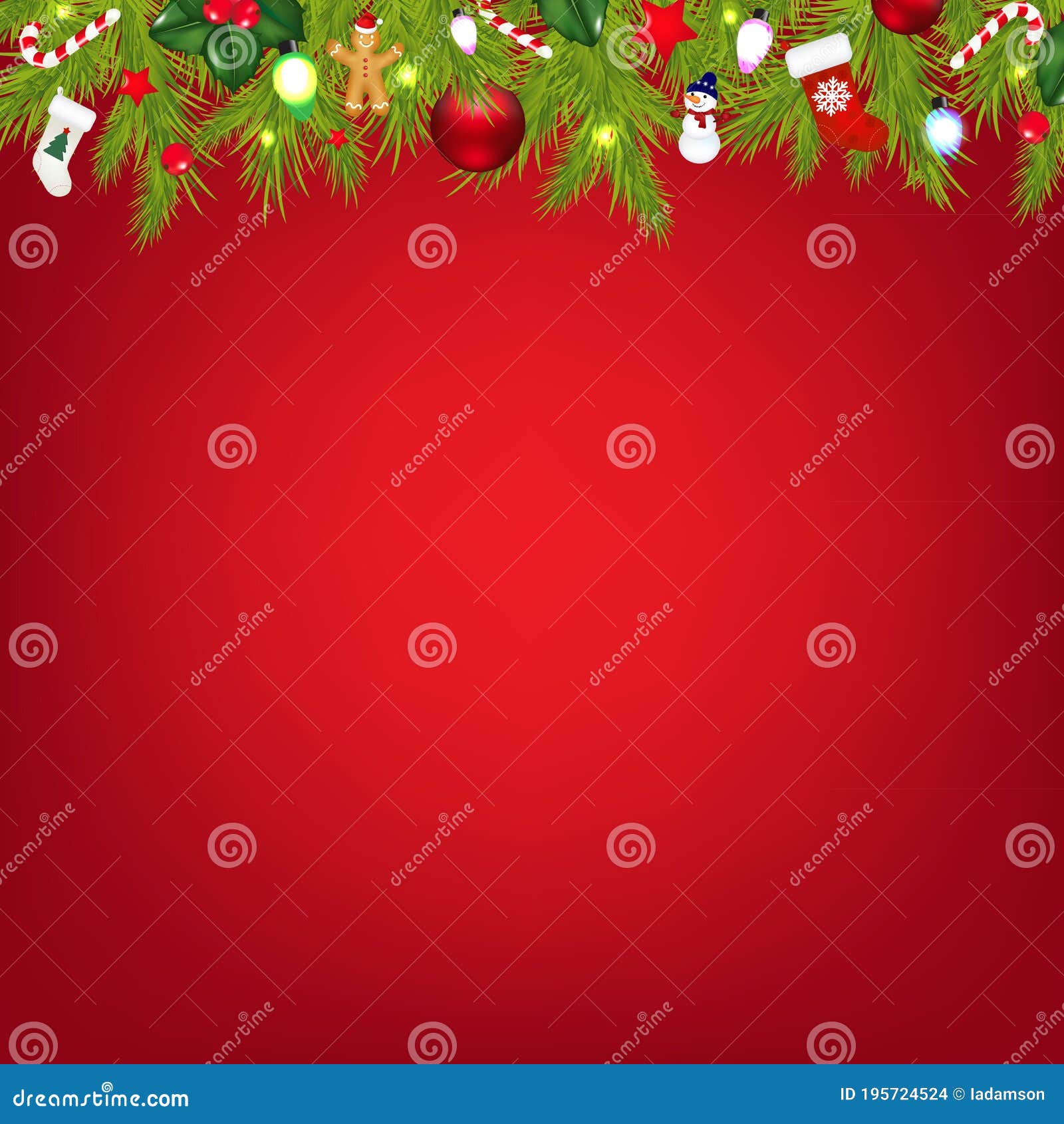 Xmas Border with Color Garland Stock Vector - Illustration of present ...