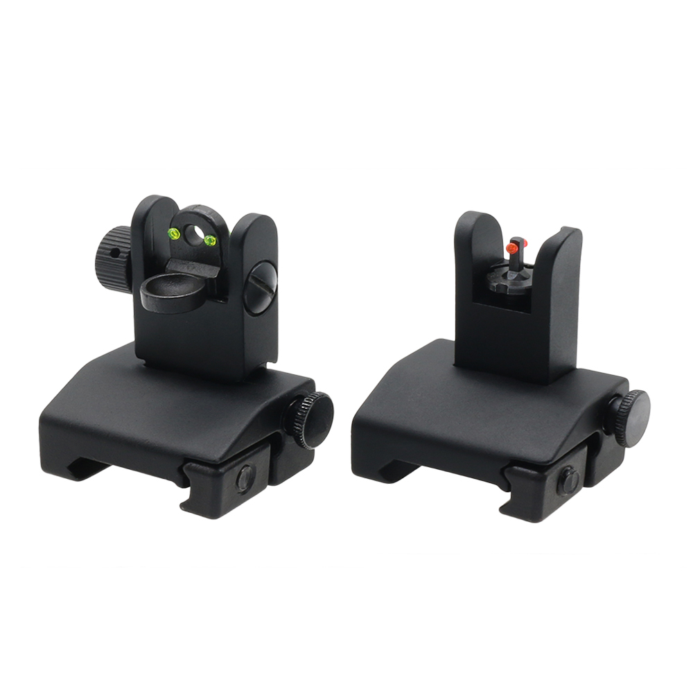 Fiber Optics Flip Up Front & Rear Sights with Red and Green Dots