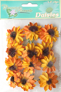 Floral Bloomin (1.5" Daisies X 12 2 Tone W/Wire Stem Des-2 Fa100)