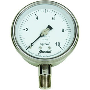 Bourdon Sensing Pressure Gauges - Stainless Steel SS316, Range: (-) to 16000 kg/cm2 | Compliance to EN-837, Accuracy 1% & 0.5% FSD Options, Ideal for Aggressive Environments