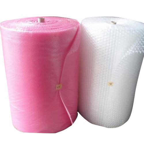 Air Bubble Film Roll - Polyethylene, 50 Microns Thickness | Waterproof, Customized Sizes, Fine Finish in White and Pink