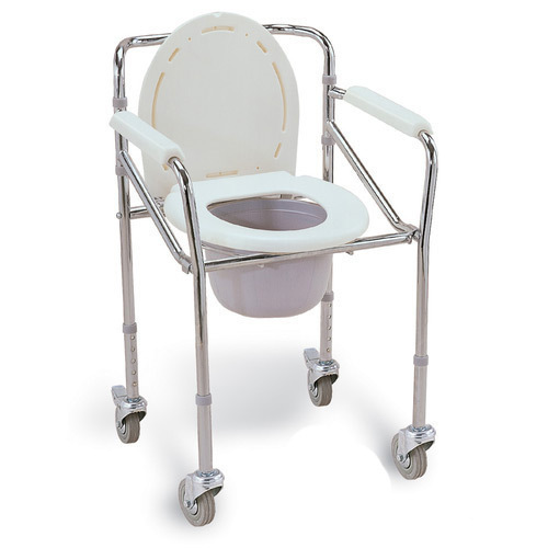 Durable Non Foldable Commode Chair With Wheels