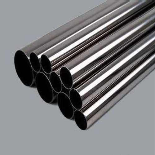 Silver Stainless Steel Round Pipe 202