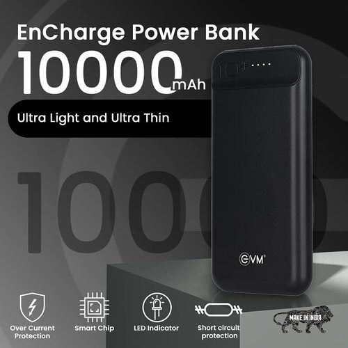 Black Evm Encharge Power Bank 10,000Mah With Micro Usb Cable Compatible With Smart Phone And Other Devices (Color : Black)