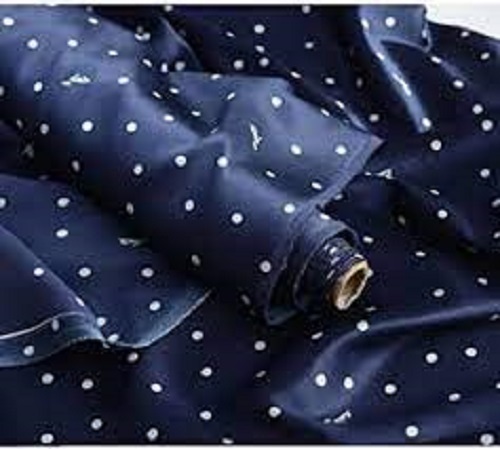 Tear Resistance Anti Wrinkle Blue And White Small Dotted Printed Cotton Fabric For Garments Density: 100-150 Gram Per Cubic Centimeter(G/Cm3)