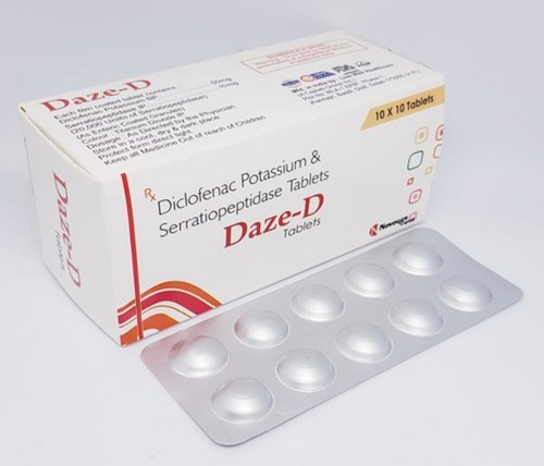 Diclofenac Potassium And Serratiopeptidase Tablets, 10x10 Blister Pack