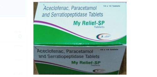 Aceclofenac Paracetamol 10 Tablet In One Strip Serratiopeptidase Tablets  Recommended For: As Par Doctor