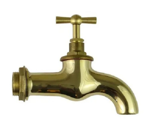 Golden 206;15 X 10 X 5 Cm Wall Mounted Rust Proof Satin Finish Brass Water Tap 