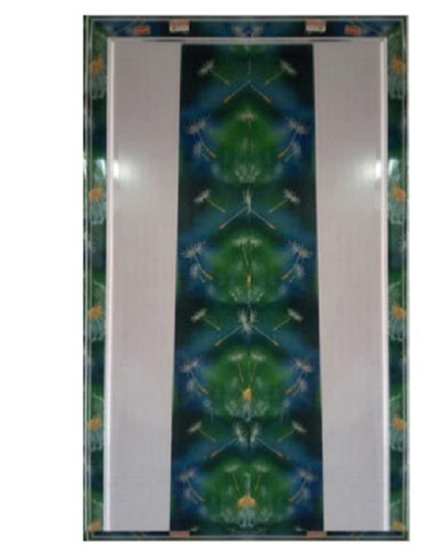 Blue Aluminum Satin And Glossy Finished Designer Bathroom Door - Size 6X3 Foot