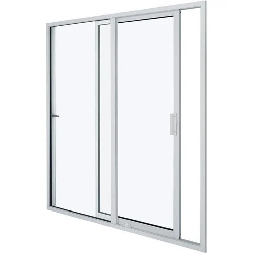 White 6.3 Mm Thick Rust Proof Polished Finish Aluminum Sliding Door