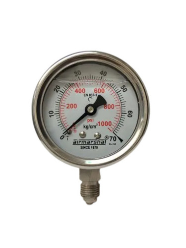 Round Stainless Steel Body Analog Pressure Gauge Accuracy: 98  %