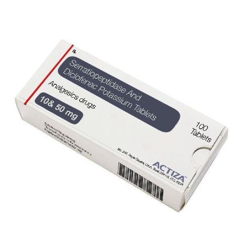 Serratiopeptidase and Diclofenac Potassium Tablets - Allopathic Medicine, Prescription Required | For Hospital and Clinic Use, Store in Cool and Dry Place, Precautions Applied