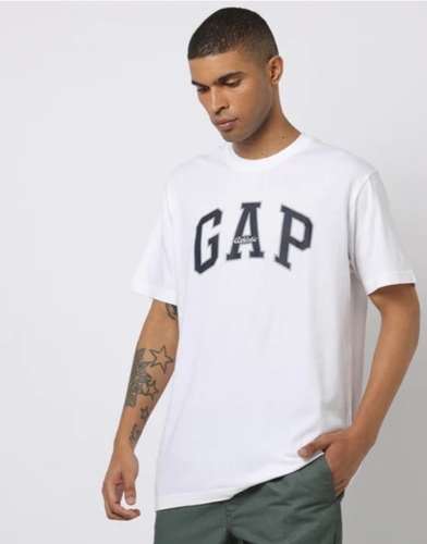 Round Neck Short Sleeves Printed Mens T Shirts