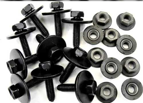 MS Bolt Nut - High Tensile Steel, 8-15 mm Thickness, 71 HRC Hardness, Hex Head Shape, Corrosion Resistant, Black Color, Suitable for Hardware Applications